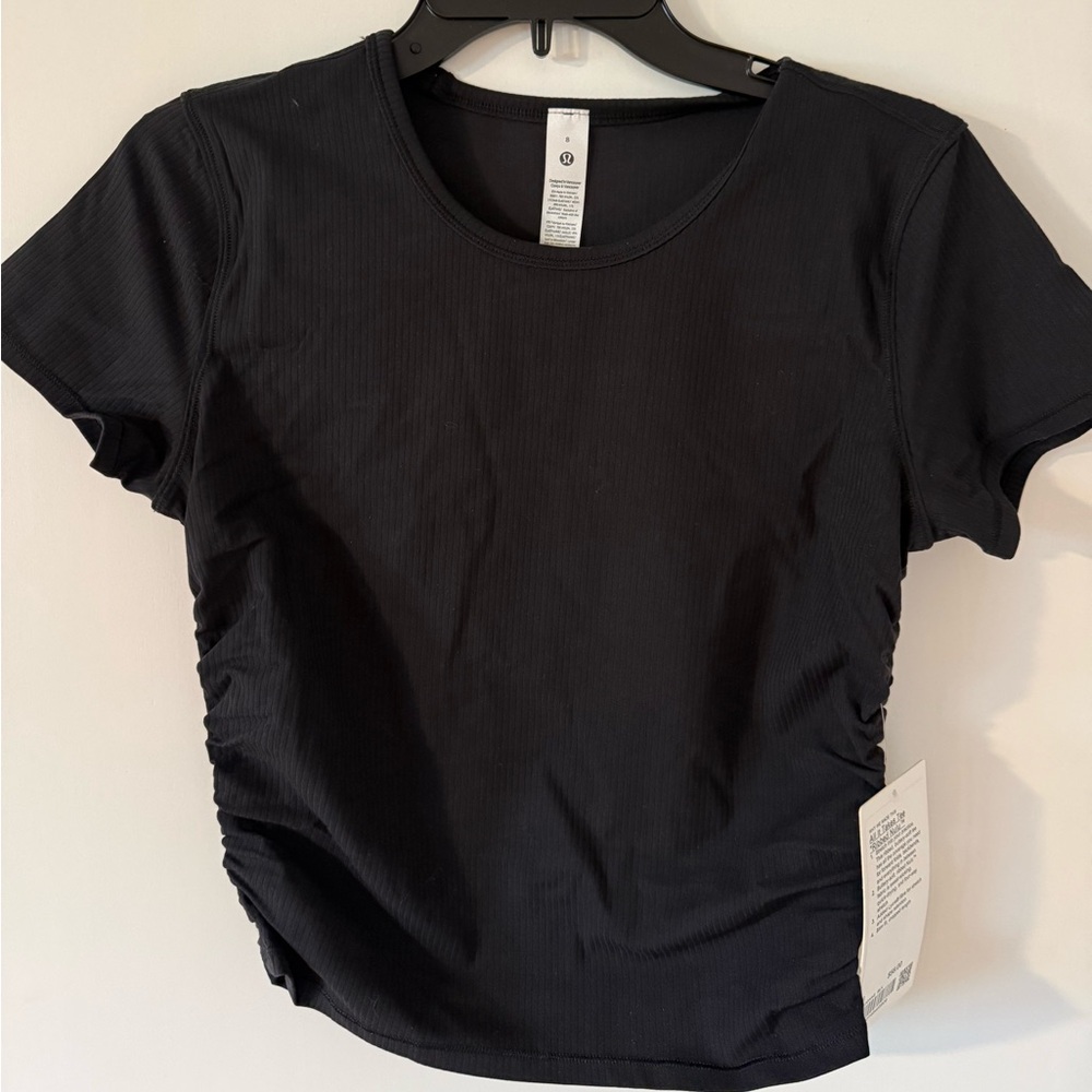Lululemon Athletica Black Ribbed Nulu Top